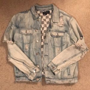 Distressed Light Wash Jean Jacket